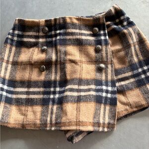 Forever 21 Plaid Mini Skirt - Tan and Black SZ S